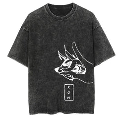 Nysekai "Kon" Chainsaw Man Vintage Washed Oversized T-Shirt
