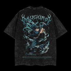 Nysekai "Muichiro Tokito" Demon Slayer: Kimetsu no Yaiba Vintage Washed Oversized T-Shirt