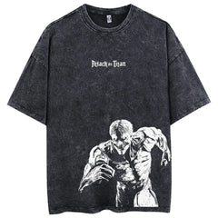 Nysekai "Armored" Attack on Titan Vintage Washed Oversized T-Shirt
