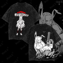 Nysekai "Rumi Usagiyama Mirko" My Hero Academia Vintage Washed Oversized T-Shirt