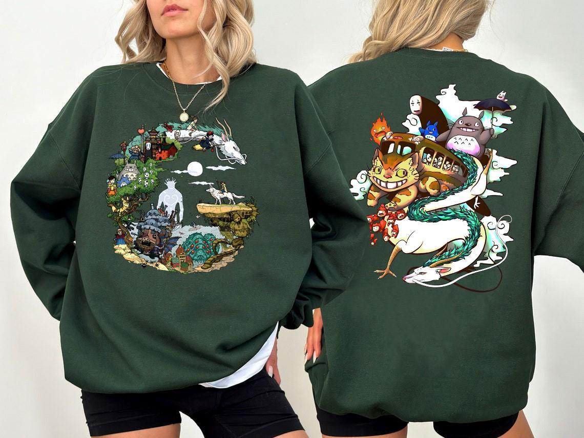 Studio Ghibli Movies Sweatshirt, Howls Moving Castle, Spirited Away, The Boy and the Heron, Hayao Miyazaki, Ghibli Totoro Shirt - Nysekai