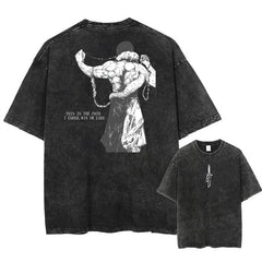 Nysekai "Win or Lose" Jujutsu Kaisen Vintage Washed Oversized T-Shirt