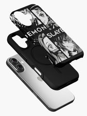 Nysekai "Demon Slayer Black and White Manga iPhone 11Pro-16Pro Tough Case