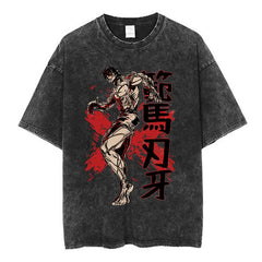 Nysekai "Pose" Baki Hanma Vintage Washed Oversized T-Shirt