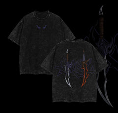 Nysekai "Kasaka's Venom Fang Knight Killer" Solo Leveling Vintage Washed Oversized T-Shirt