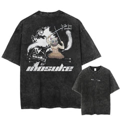 Nysekai "King of mountains" Demon Slayer Vintage Washed Oversized T-Shirt