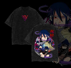 Nysekai "Sasuke Uchiha" Naruto Vintage Washed Oversized T-Shirt