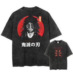 Nysekai "Kokushibo" Demon Slayer Vintage Washed Oversized T-Shirt