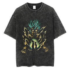 Nysekai "Vegito Blue" Dragon Ball Vintage Washed Oversized T-Shirt