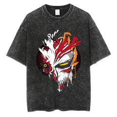 Nysekai "Hollow Mask" Bleach Vintage Washed Oversized T-Shirt