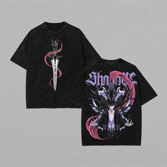 Nysekai "Sung Jin Woo x Igris" Solo Leveling Vintage Washed Oversized T-Shirt