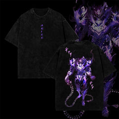 Nysekai "Bellion Arise!!!" Solo Leveling Vintage Washed Oversized T-Shirt