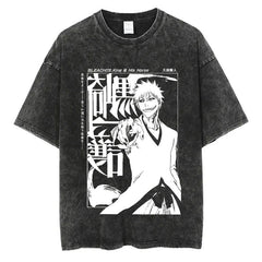 Nysekai "Black Ichigo" Bleach Vintage Washed Oversized T-Shirt