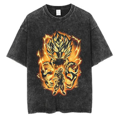 Nysekai "Golden Gogeta" Dragon Ball Vintage Washed Oversized T-Shirt