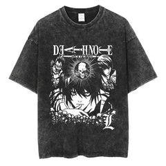 Nysekai "Mind Game" Death Note Vintage Washed Oversized T-Shirt