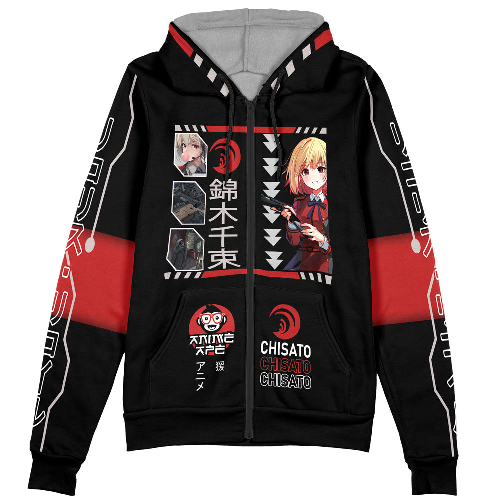 Chisato Nishikigi Lycoris Recoil Streetwear Zip Hoodie Jacket