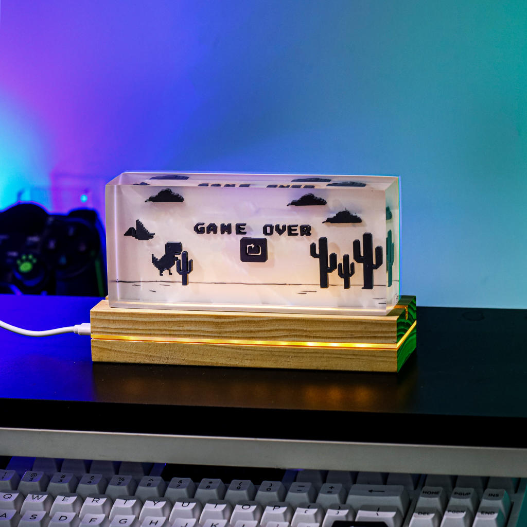 Dino Game Epoxy Lamp - Nysekai