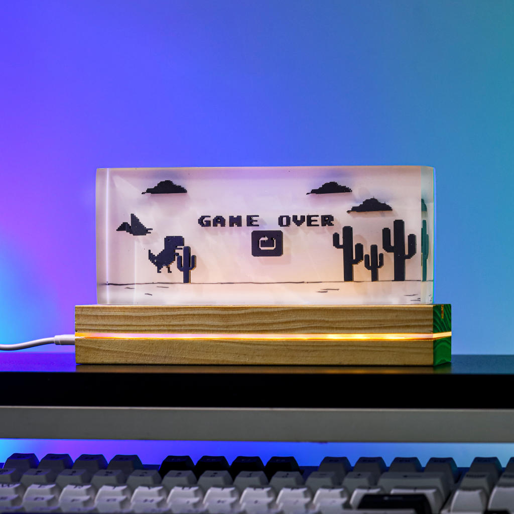 Dino Game Epoxy Lamp - Nysekai