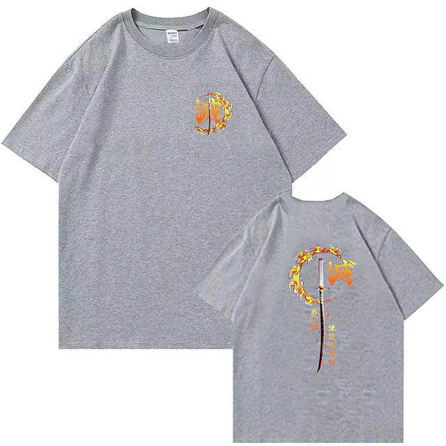 Rengoku X Sword - Demon Slayer Oversize T Shirt - Nysekai