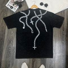 Nysekai "Kurapika Ring Chains" Hunter x Hunter Vintage Washed Oversized T-Shirt