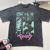 Nysekai "Berserk Guts Anime Aesthetic Vintage Oversize T Shirt - Nysekai