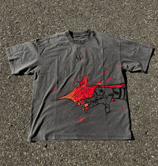 Nysekai "Ryomen Sukuna Divine Flame Jujutsu Kaisen" Vintage Washed Oversized T-Shirt - Nysekai