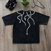 Nysekai "Kurapika Ring Chains Hunter x Hunter" Vintage Washed Oversized T-Shirt - Nysekai