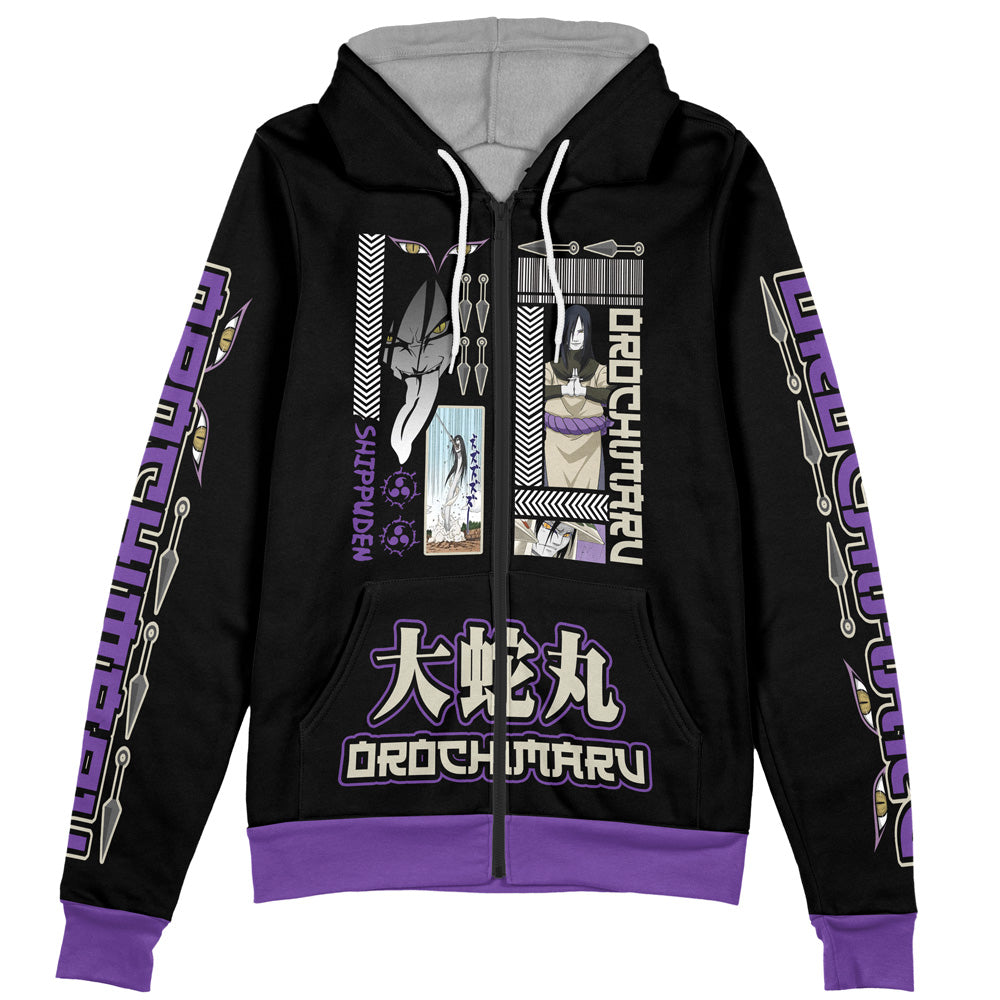 Orochimaru Shippuden Streetwear Zip Hoodie Jacket
