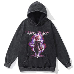 Nysekai "Saiyan Black" Vintage Oversized Hoodie