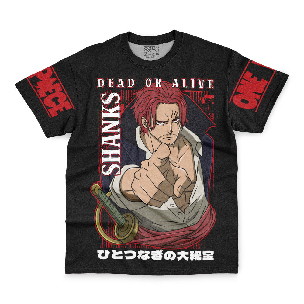 Shanks Dead Or Alive One Piece Streetwear T-Shirt