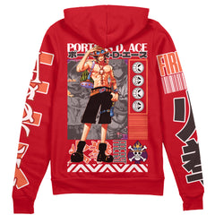 Portgas D. Ace One Piece Streetwear Zip Hoodie Jacket
