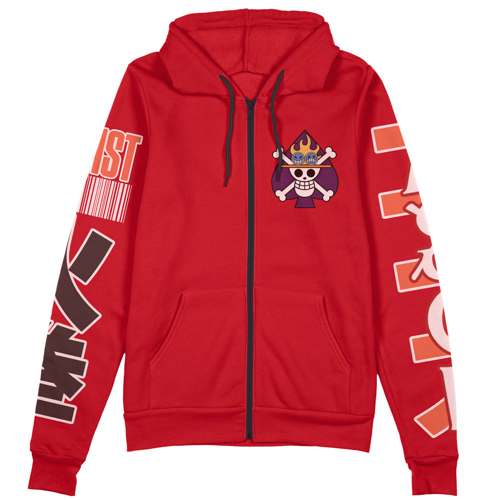 Portgas D. Ace One Piece Streetwear Zip Hoodie Jacket
