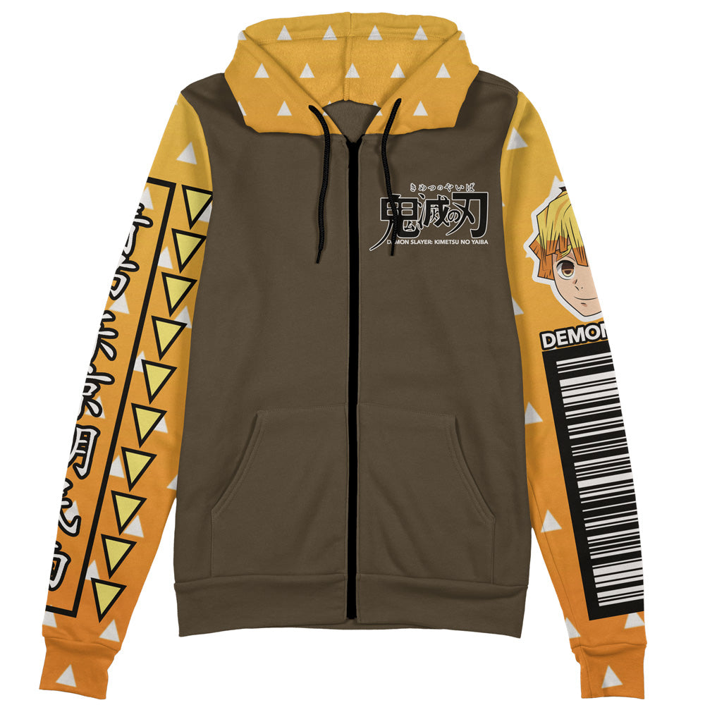 Agatsuma Zenitsu Demon Slayer Streetwear Zip Hoodie Jacket