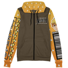 Agatsuma Zenitsu Demon Slayer Streetwear Zip Hoodie Jacket