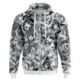 Ahegao Manga Collage Zip Hoodie Jacket,Trippy
