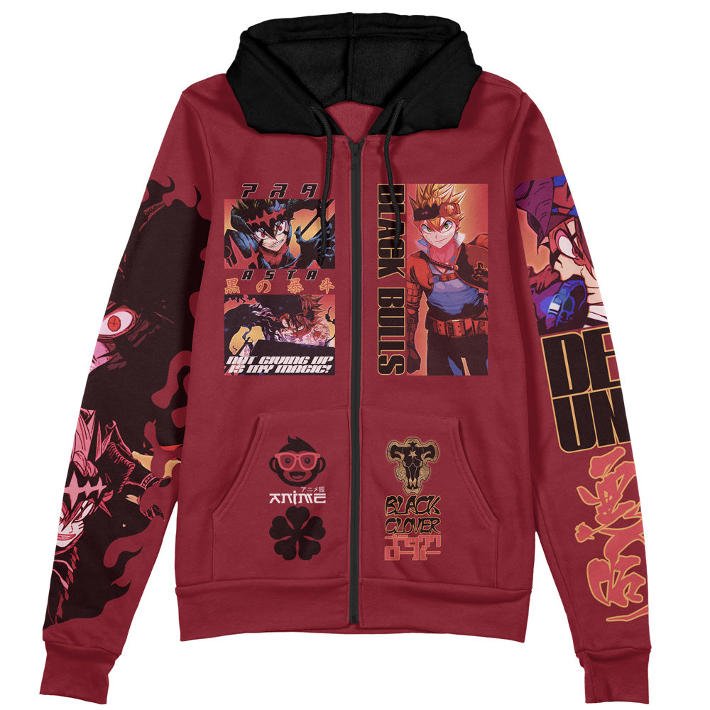 Asta V4 Black Clover Streetwear Zip Hoodie Jacket