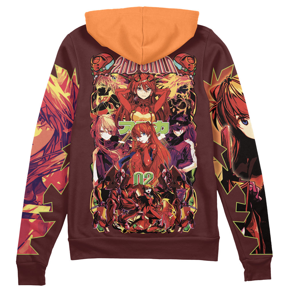 Asuka Langley Sohryu V2 Eva Streetwear Zip Hoodie Jacket