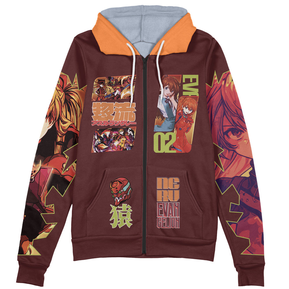 Asuka Langley Sohryu V2 Eva Streetwear Zip Hoodie Jacket