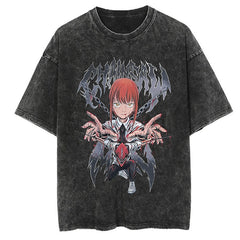 Nysekai "Control" Chainsaw Man Vintage Washed Oversized T-Shirt
