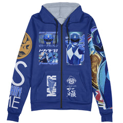 Blue Ranger Mighty Morphin Power Rangers Streetwear Zip Hoodie Jacket