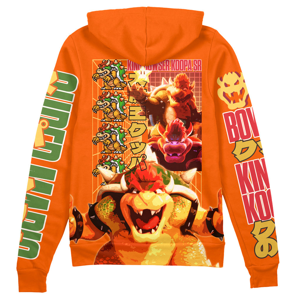 Bowser Mario Bros Streetwear Zip Hoodie Jacket