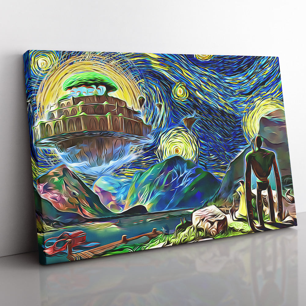 Castle in the Sky Starry Night Studio Ghibli Canvas Print Wall Art - Nysekai