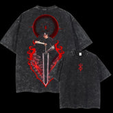 Nysekai "Guts Black Swordsman" Berserk Vintage Washed Oversized T-Shirt