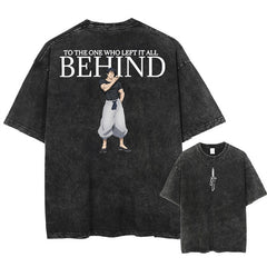 Nysekai "Left it all behind" Jujutsu Kaisen Vintage Washed Oversized T-Shirt