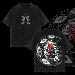 Nysekai "Kokushibo Moon Breathing" Demon Slayer: Kimetsu no Yaiba Vintage Washed Oversized T-Shirt
