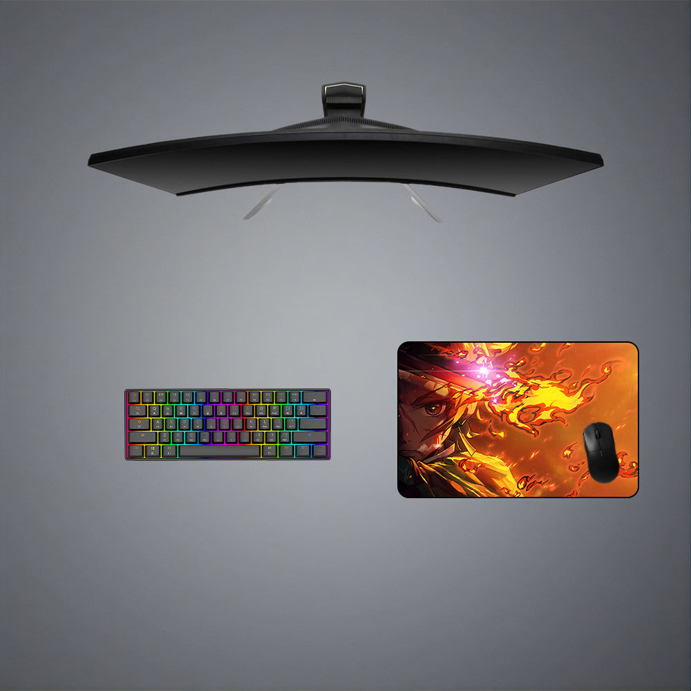 Demon Slayer Tanjiro Fire Design M-XXL Size Gaming Mouse Pad Computer Desk Mat - Nysekai