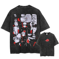 Nysekai "Akatsuki" Naruto Vintage Washed Oversized T-Shirt