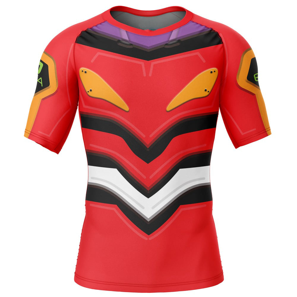 Eva-02 Neon Genesis Evangelion Short Sleeve Rash Guard Compression Shirt