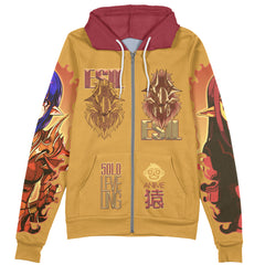 Esil Radiru Solo Leveling Streetwear Zip Hoodie Jacket