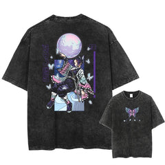 Nysekai "Shinobu Kocho" Demon Slayer Vintage Washed Oversized T-Shirt